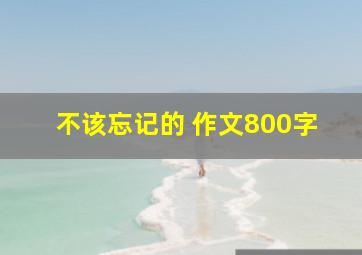 不该忘记的 作文800字